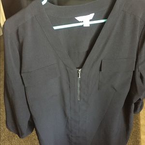 Boutique black zip blouse size 0X